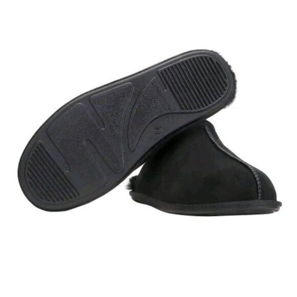 Kirkland 8 Slippers Sheepskin Men Shearling Suede Real Fur Slides House Shoes - Picture 10 of 15